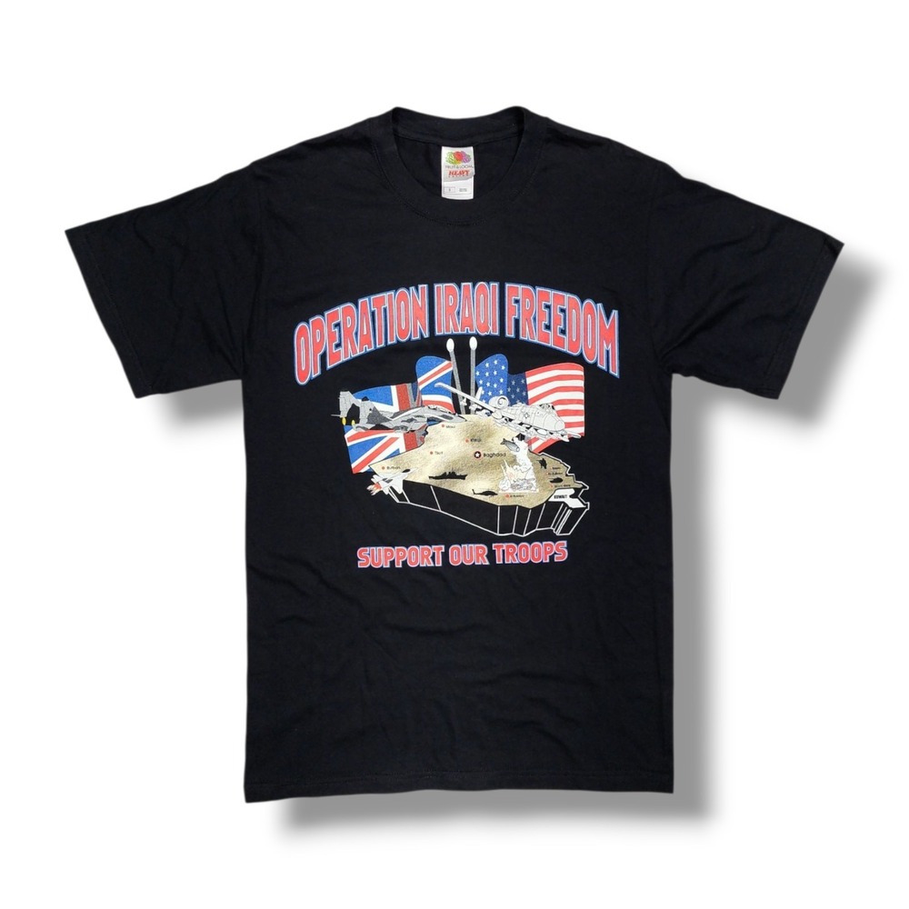 VTG Operation Iraqi Freedom Support Our Troops Small T-Shirt USA United Kingdom‎
